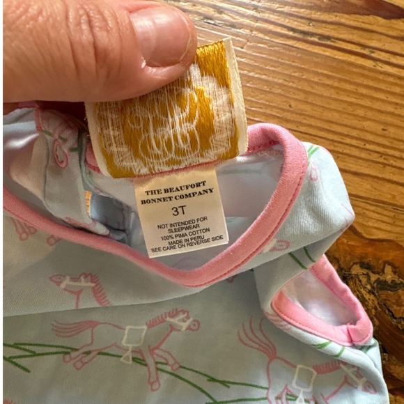 The Beaufort Bonnet Company Bubble Romper Kids Blue Horse Print SIZE 3T - Picture 4 of 6